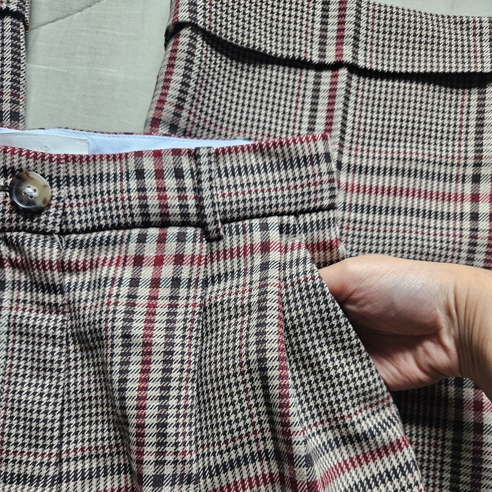 OLD - WILFRED Davita Check Pant Pleated Trouser Wool Blend Size 0 Aritzia NWT - Picture 8 of 12